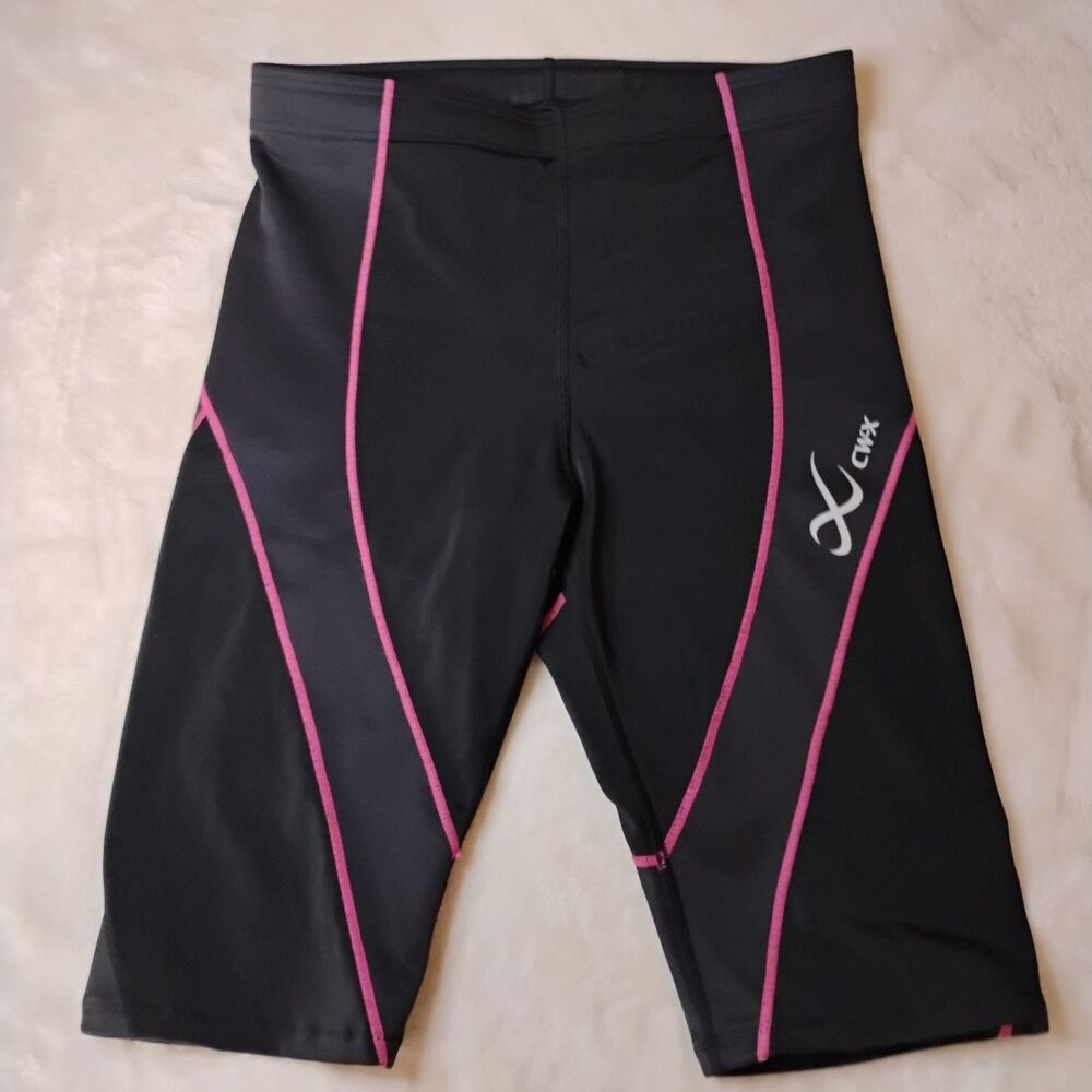 CW-X Endurance Pro Compression Shorts Womens Medium Black Pink Joint Support Run